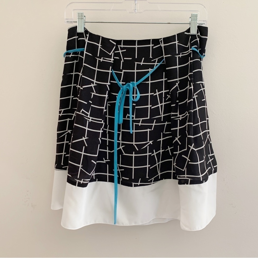 Sachin & Babi Grid Print Colorblock Mini Skirt Sz 2